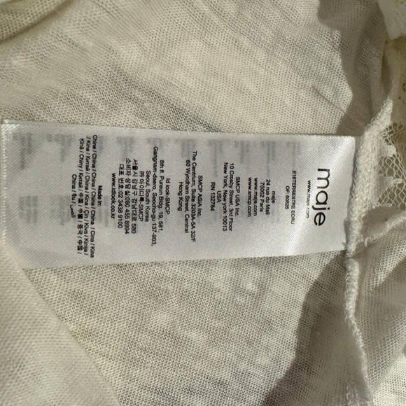 MAJE - Linen lace light breezy short sleeve t-shirt - Picture 3 of 5
